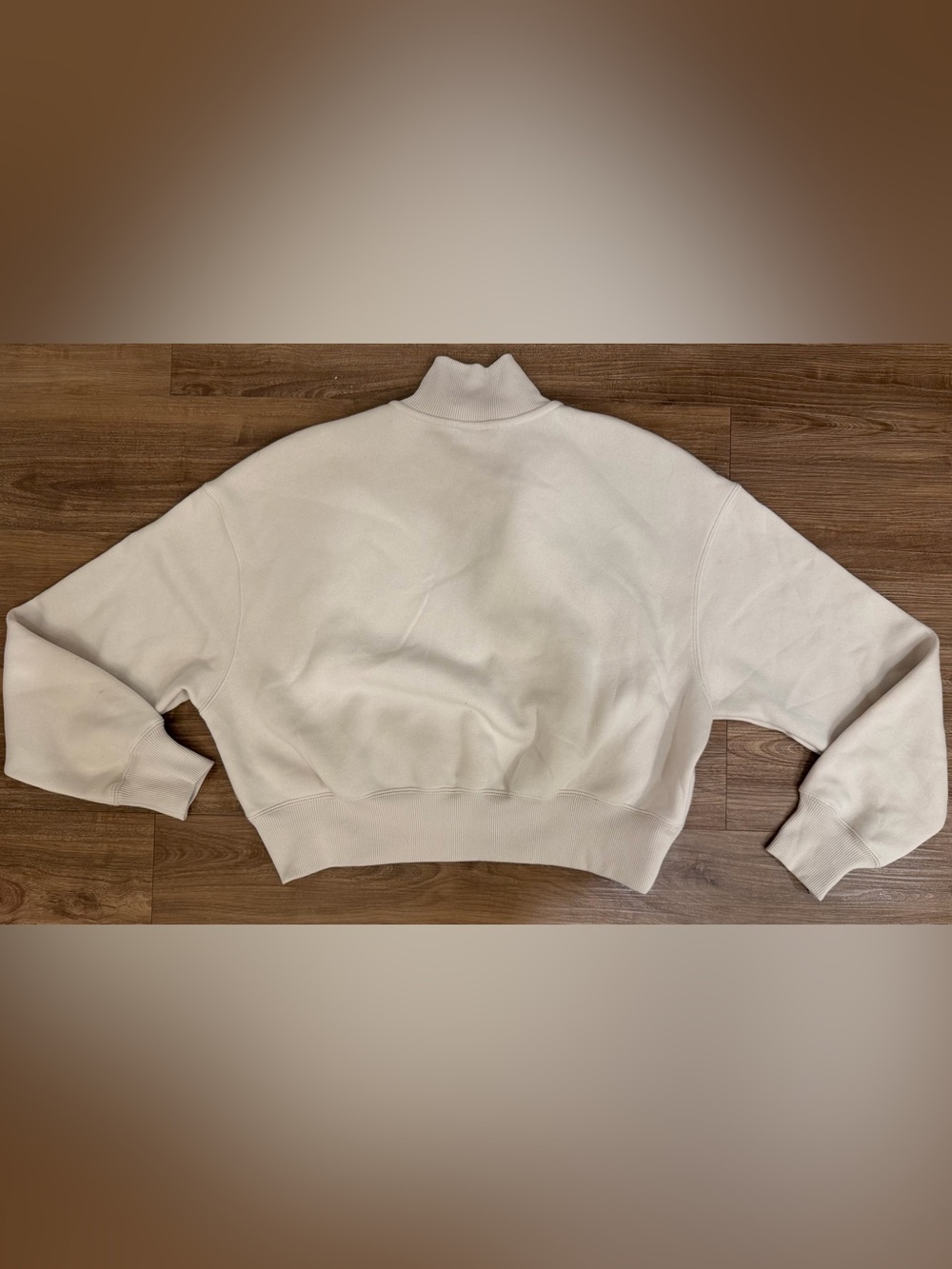 NWT Nike Phoenix Fleece Cropped 1/4 Zip Sweatshirt Cream Size Small - Picture 5 of 6